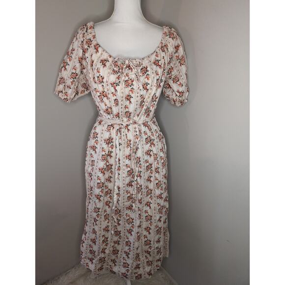 a loves a Dresses & Skirts - a Loves a cottagecore floral scoop neck balloon sleeve belted dress XS